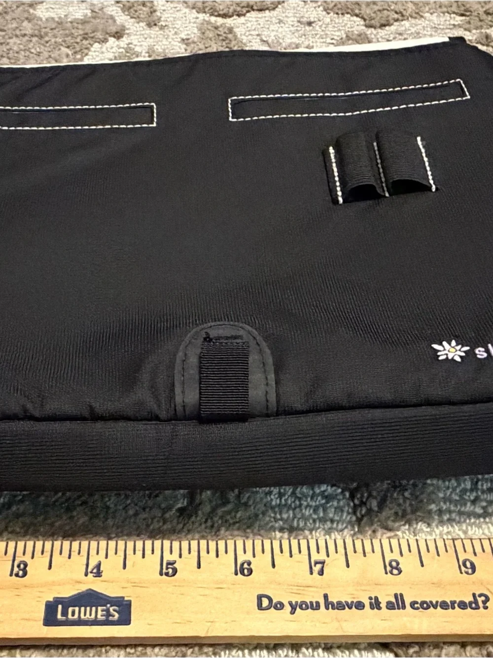 Sherpani Black Messenger Bag with Gray Patterned Panel